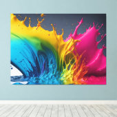 Verf Splatter Canvas Afdruk (Insitu (Houten vloer))