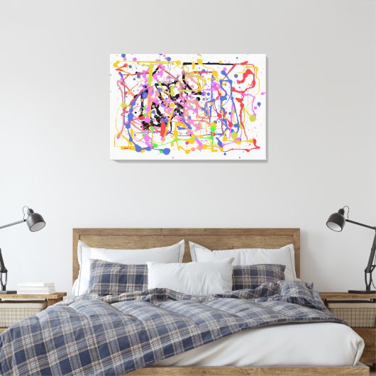 Verf Splatter Canvas Afdruk (Insitu (Slaapkamer))