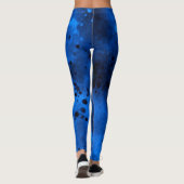 Verf Splatter effect Blauw & Zwart Leggings (Achterkant)
