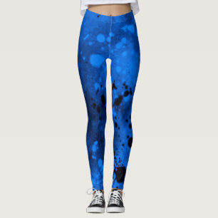 Verf Splatter effect Blauw & Zwart Leggings