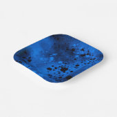 Verf Splatter Effect Blauw & Zwart Papieren Bordje (Gebogen)