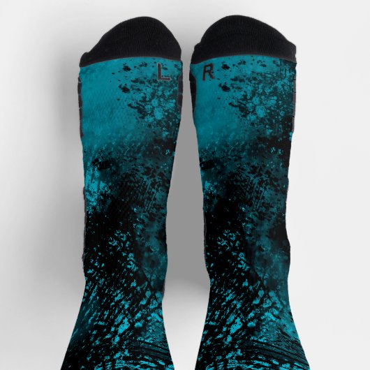 Verf Splatter Effect blauw & zwart Sokken (Top)