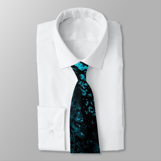 Verf Splatter Effect Blauw & Zwart Stropdas (Gebonden)