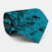 Verf Splatter Effect Blauw & Zwart Stropdas (Opgerold)