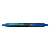 Verf Splatter Effect Blauw & Zwart Zwarte Inkt Pen (Achterkant)