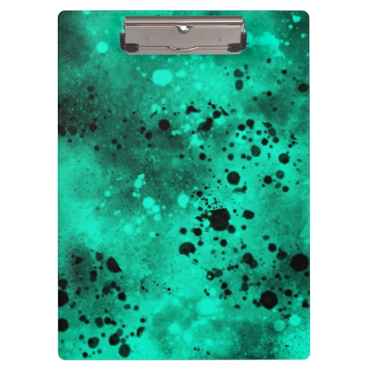 Verf Splatter Effect Groen & Zwart Klembord (Voorkant)