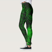 Verf Splatter effect Groen & Zwart Leggings (Links)