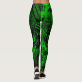 Verf Splatter effect Groen & Zwart Leggings (Achterkant)