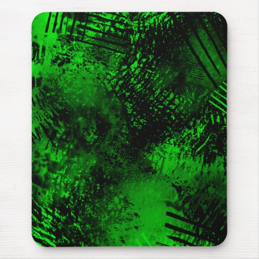 Verf Splatter effect Groen & Zwart Muismat (Voorkant)