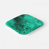 Verf Splatter Effect Groen & Zwart Papieren Bordje (Gebogen)