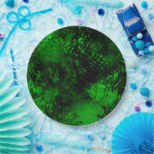 Verf Splatter effect Groen & Zwart Papieren Bordje (Feest)