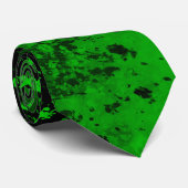 Verf Splatter Effect Groen & Zwart Stropdas (Opgerold)