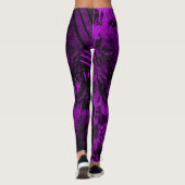 Verf Splatter effect Paarse & Zwart Leggings (Achterkant)
