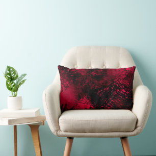Verf Splatter effect Rood & Zwart Kussen