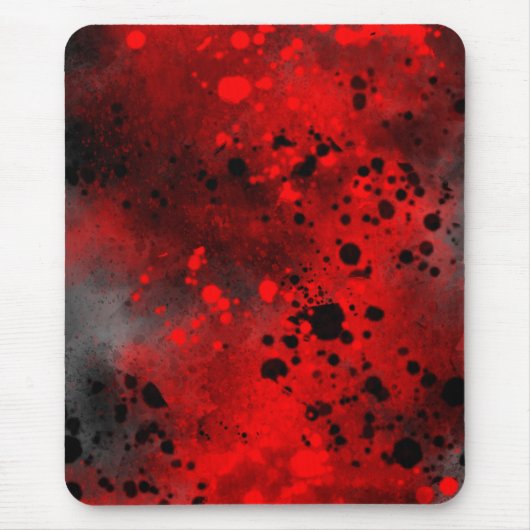 Verf Splatter effect Rood & Zwart Muismat (Voorkant)