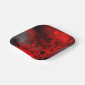 Verf Splatter Effect Rood & Zwart Papieren Bordje (Gebogen)