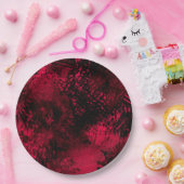 Verf Splatter effect Rood & Zwart Papieren Bordje (Feest)