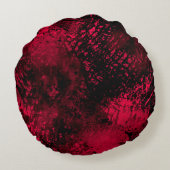 Verf Splatter effect Rood & Zwart Rond Kussen (Achterkant)