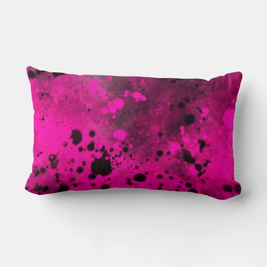 Verf Splatter effect Roze & Zwart Kussen (Achterkant)