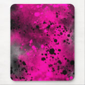 Verf Splatter effect Roze & Zwart Muismat (Voorkant)