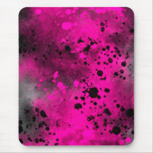 Verf Splatter effect Roze & Zwart Muismat
