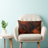 Verf Splatter effect Sinaasappel & Zwart Kussen (Stoel)