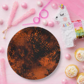 Verf Splatter effect Sinaasappel & Zwart Papieren Bordje (Feest)