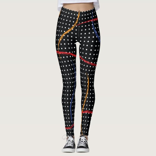 Verf Splatter en Stippen opnieuw tekenen Leggings (Voorkant)