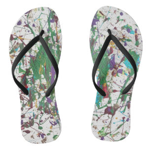 Verf Splatter Fun in de zon Teenslippers
