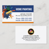 Verf Splatter Gold Brush op muur Visitekaartje (Voorkant / Achterkant)