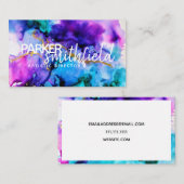 Verf Splatter Gold en Paars eenvoudig Visitekaartje (Voorkant / Achterkant)