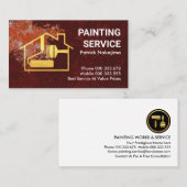 Verf Splatter Goud Huis Borstel Schilder Visitekaartje (Voorkant / Achterkant)