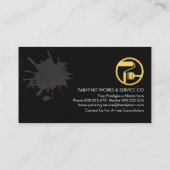 Verf Splatter Goud Huis Borstel Schilder Visitekaartje (Achterkant)