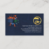 Verf Splatter Goud Huis Borstel Schilderen Visitekaartje (Achterkant)