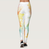 Verf Splatter groen, geel Leggings (Achterkant)