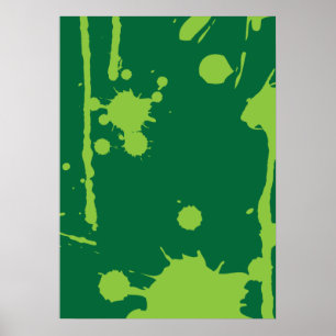 Verf Splatter groen Poster