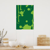 Verf Splatter groen Poster (Keuken)