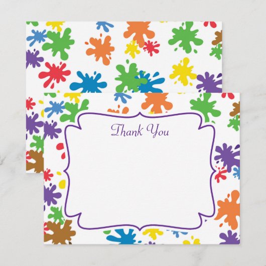 Verf Splatter Hartelijk dank Bedankkaart (Voorkant / Achterkant)