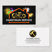 Verf Splatter Home Lijst Handyman Visitekaartje (Voorkant / Achterkant)