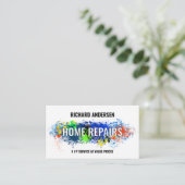 Verf Splatter Home Reparaties Remodellering Visitekaartje (Staand voorkant)