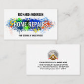 Verf Splatter Home Reparaties Remodellering Visitekaartje (Voorkant / Achterkant)