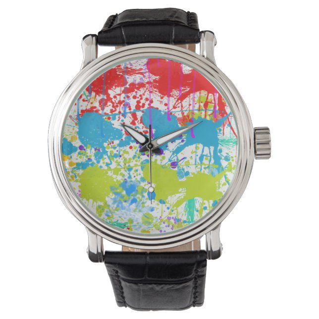 Verf Splatter Horloge (Voorkant)
