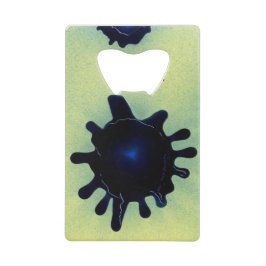Verf Splatter in blauw Creditkaart Flessenopener