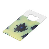 Verf Splatter in blauw Creditkaart Flessenopener (Achterkant Gekanteld)