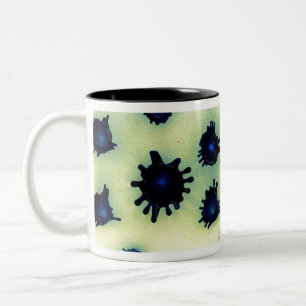 Verf Splatter in blauw Tweekleurige Koffiemok