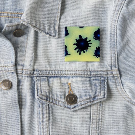 Verf Splatter in blauw Vierkante Button 5,1 Cm (In situ)