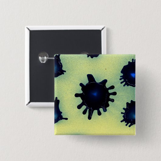 Verf Splatter in blauw Vierkante Button 5,1 Cm (Voorkant /achterkant)