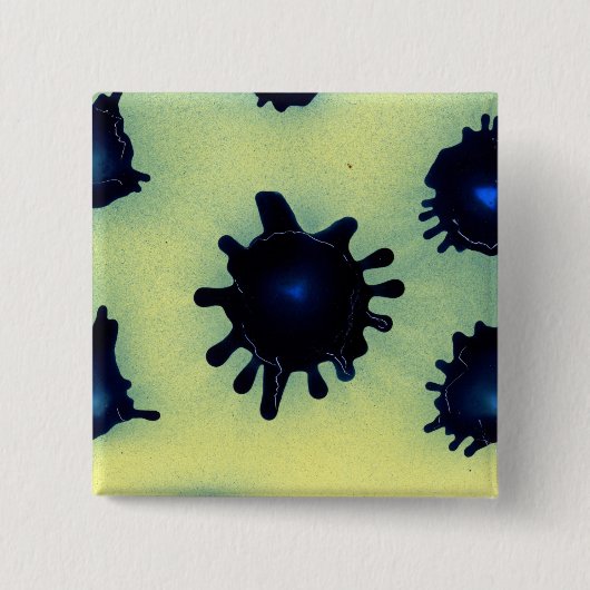 Verf Splatter in blauw Vierkante Button 5,1 Cm (Voorkant)