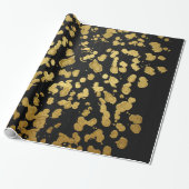 Verf Splatter in Faux Gold en Black Cadeaupapier (Uitgerold)
