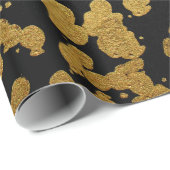Verf Splatter in Faux Gold en Black Cadeaupapier (Rol Hoek)